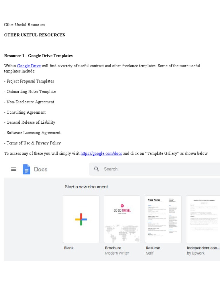 Freelance Templates in Google Drive | PDF