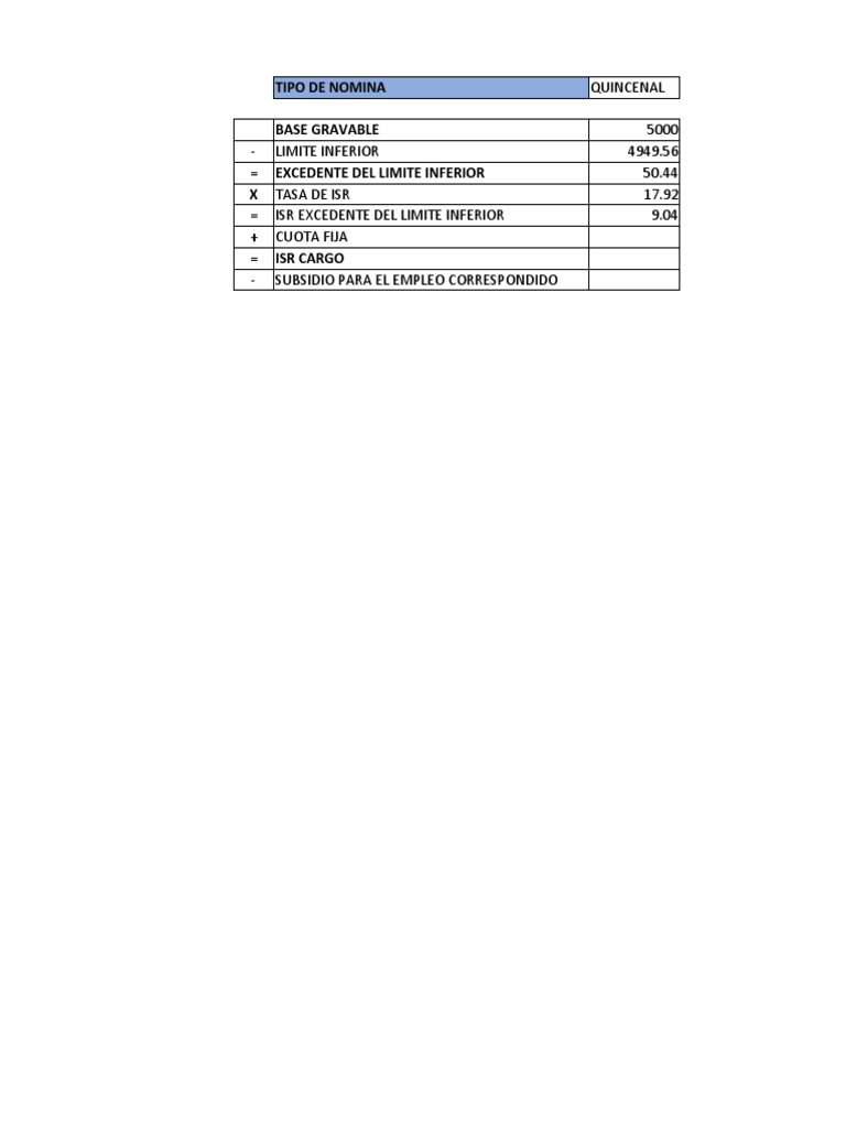 Calculadora Isr PDF Impuesto sobre la renta Servicios (economía)