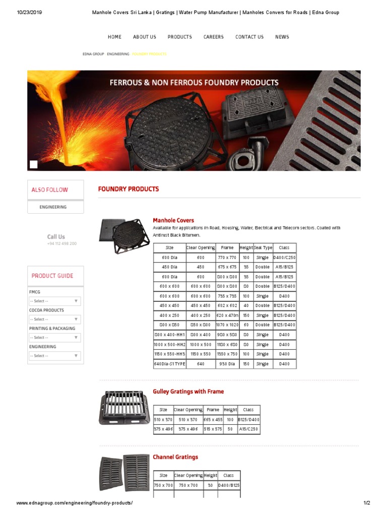 Manhole Covers Sri Lanka - Gratings - Water Pump Manufacturer ...