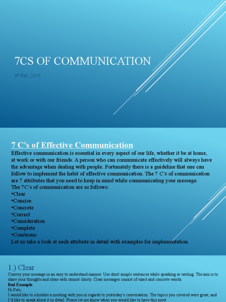 7 Cs of Communication | PDF | Communication | Semiotics