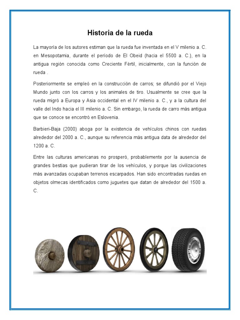 Historia de la invención de la rueda | PDF | Ciencias sociales | Viajes ...