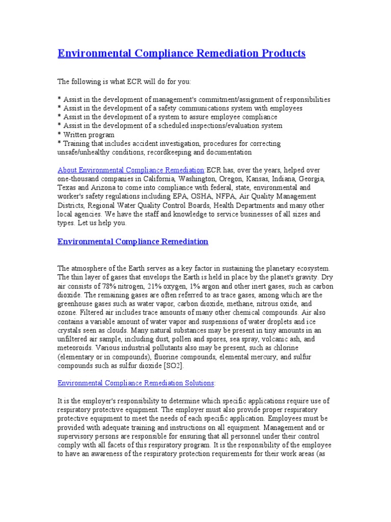 Ecr Inc | PDF | Atmosphere Of Earth | Gases