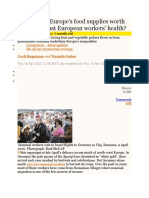 Are Western Europe's Food Supplies Worth More Than East European Workers' Health?