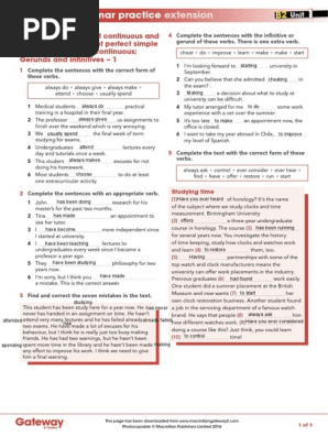 B2 Unit 1 Extra Grammar Practice Extension Grammar Cognition