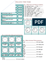 F D G E: Ex. 1. Match The Time. Ex. 2. What Time Is It? Write in Numbers