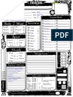 Character Sheet 2nd Edition Anthony