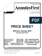 Price Sheet: Effective: January 2020