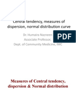 Central Tendency, Measures of Dispersion, Normal