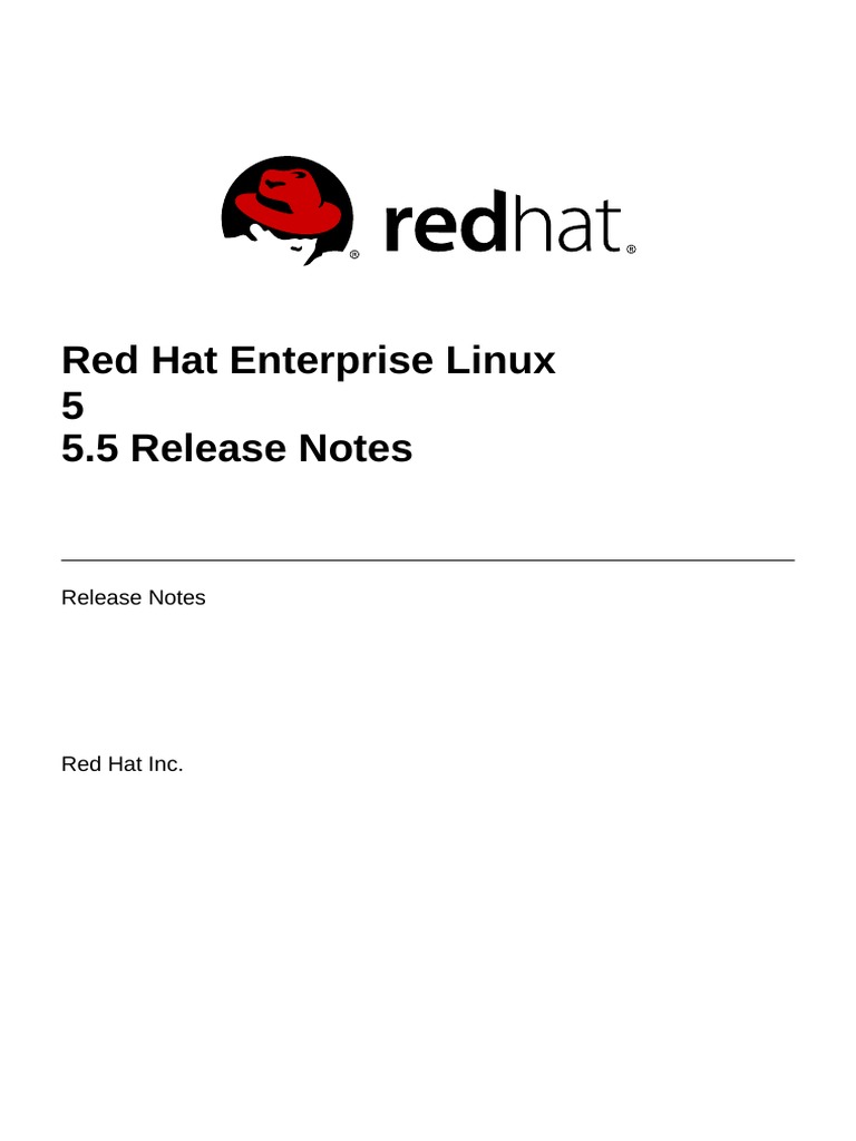 Red Hat Enterprise Linux 5 5.5 Release Notes | PDF | Operating System ...