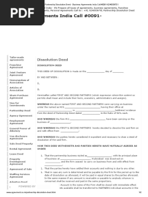 Partnership Dissolution Deed 