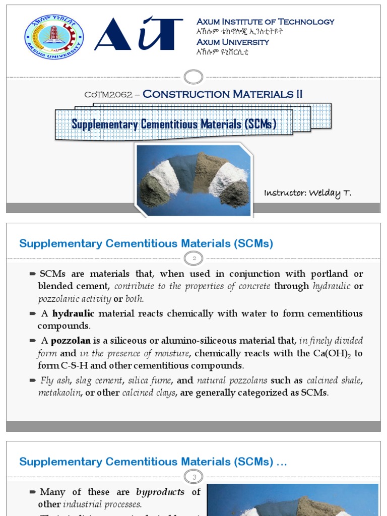 Understanding Supplementary Cementitious Materials | PDF | Cement | Fly Ash