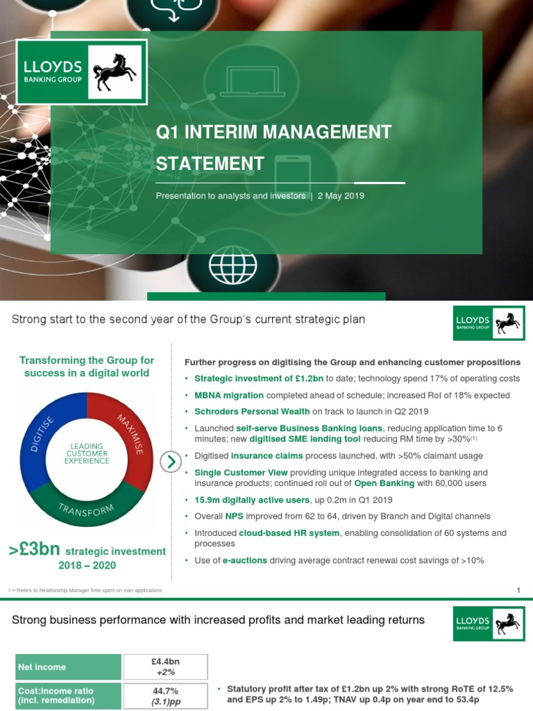 2019 LBG q1 Ims Presentation | PDF | Loan To Value Ratio | European Union