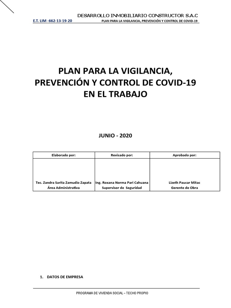 PLAN COVID-19 Final | PDF | Enfermedades y trastornos | Ciencias de la ...
