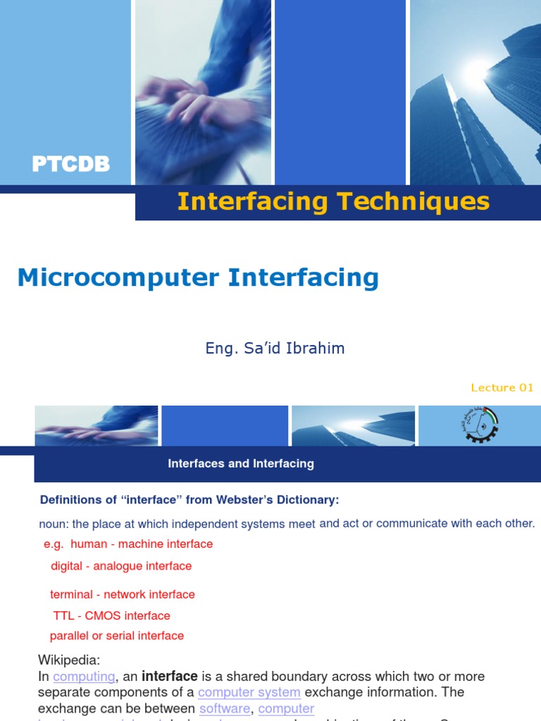 Lecture 01 Microcomputer Interfacing Circuit Diagram