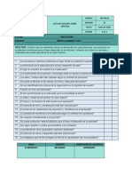 Lista de Chequeo Sobre Espacios Vale