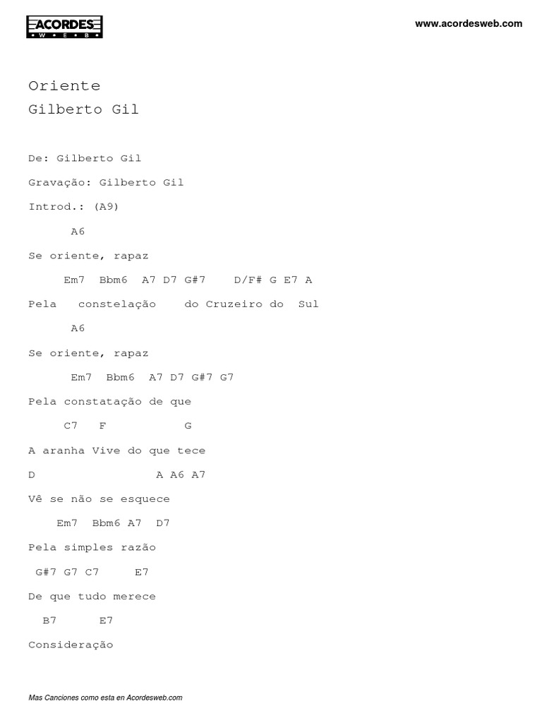 Oriente: Gilberto Gil | PDF