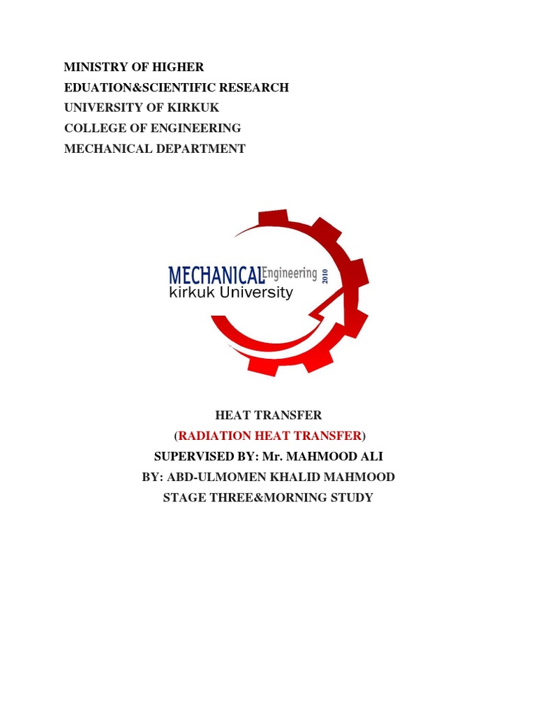 Radiation Heat Transfer Explained | PDF | Electromagnetic Radiation ...