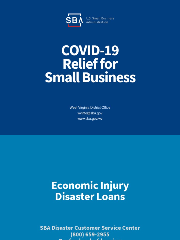 COVID19 Relief For Small Business West Virginia District Office