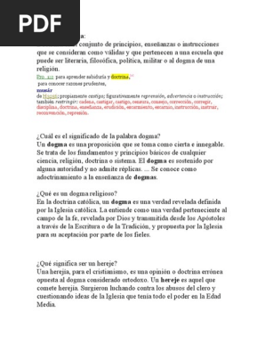 Cual Es El Significado De La Palabra Dogma Pdf Dogma Herejia