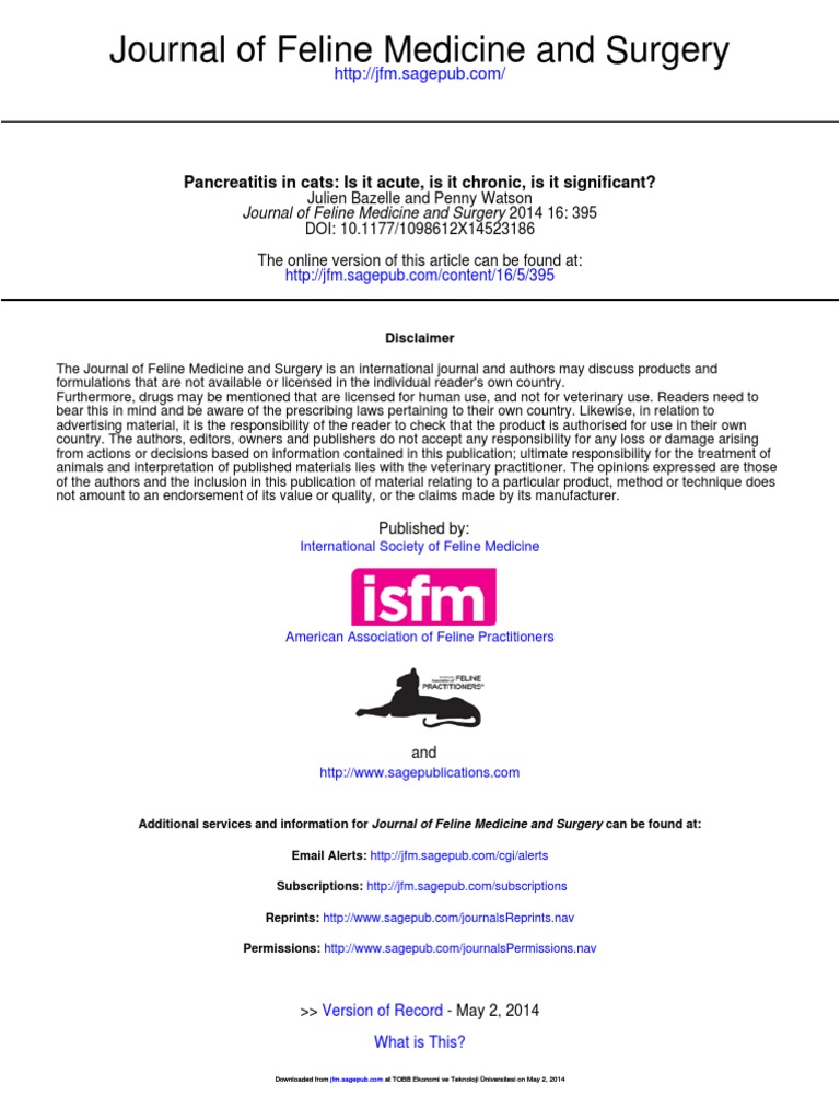 Snapshot of Feline Pancreatitis Prevention And Treatment