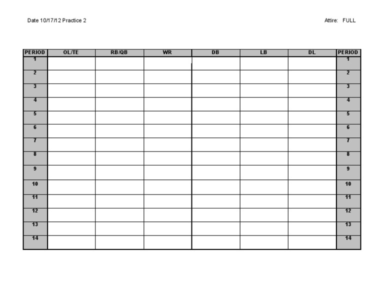 Practice Schedule for 10/17/12 | PDF
