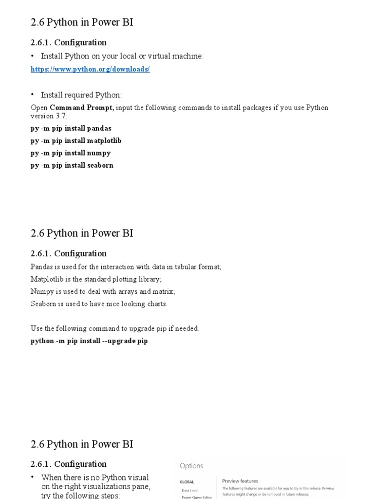 2.6 Python in Power BI: 2.6.1. Configuration | PDF | Python ...