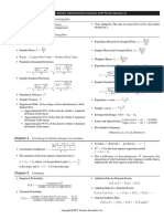 Statistics Formula Tables