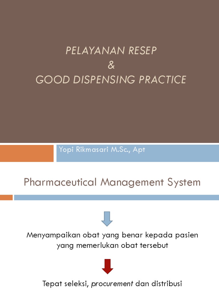 Good Dispensing Practice PDF PDF