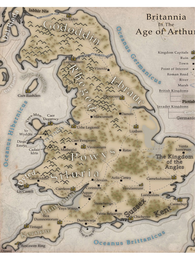Map of Britannia in the Age of Arthur