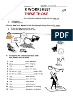 This That These Those: Grammar Worksheet