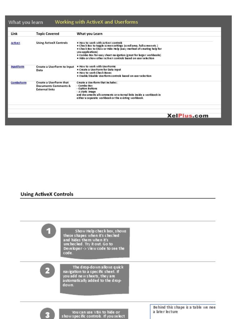Working With Activex and Userforms: What You Learn | PDF | Visual Basic ...