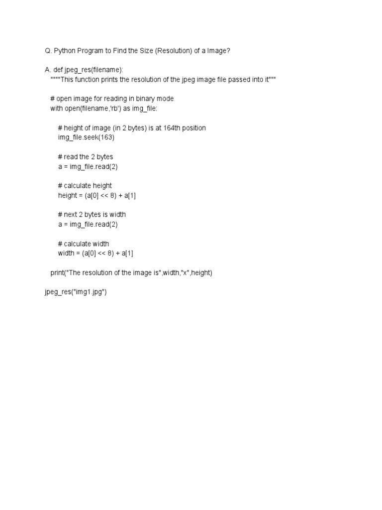 Python Code to Get Image Resolution | PDF | Teaching Methods ...
