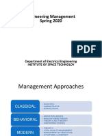 Engineering Management Spring 2020: Department of Electrical Engineering Institute of Space Technoloy