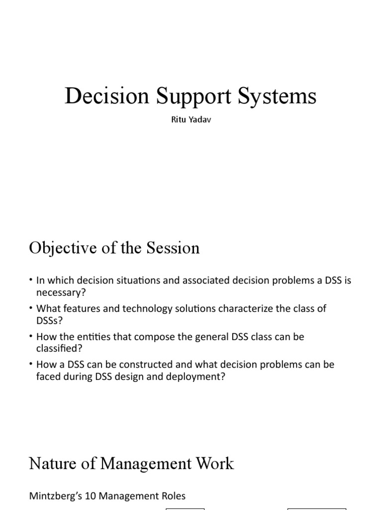 Understanding Decision Support Systems | PDF | Decision Support System ...