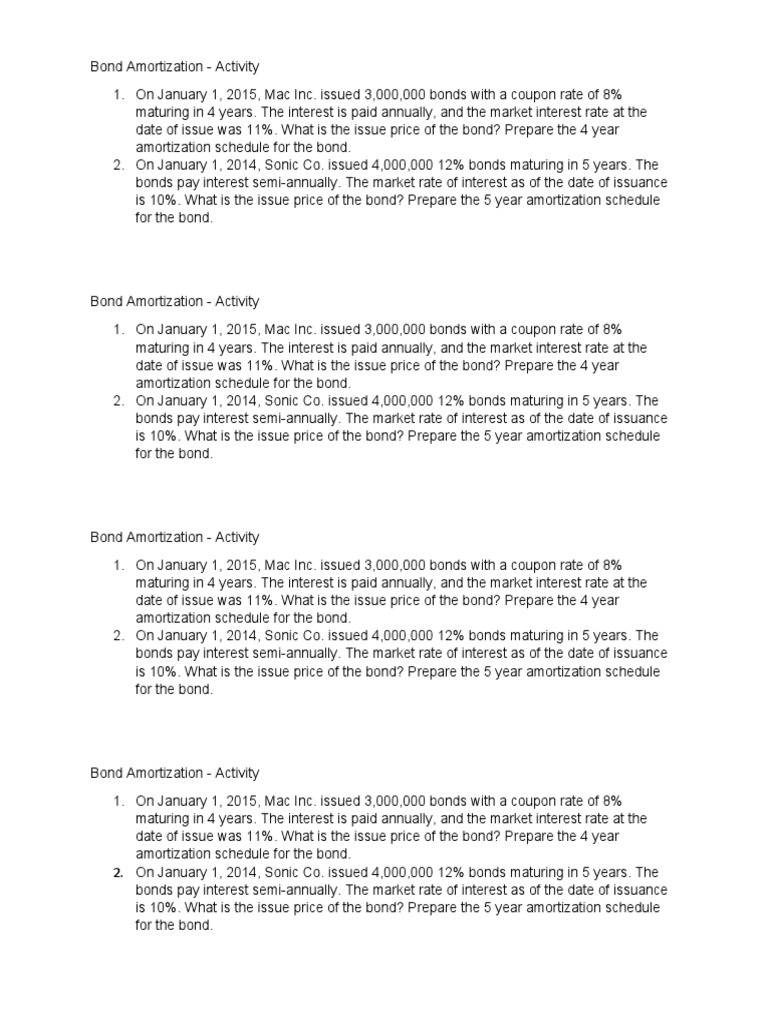 Bond Amortization Pdf Bonds Finance Securitization