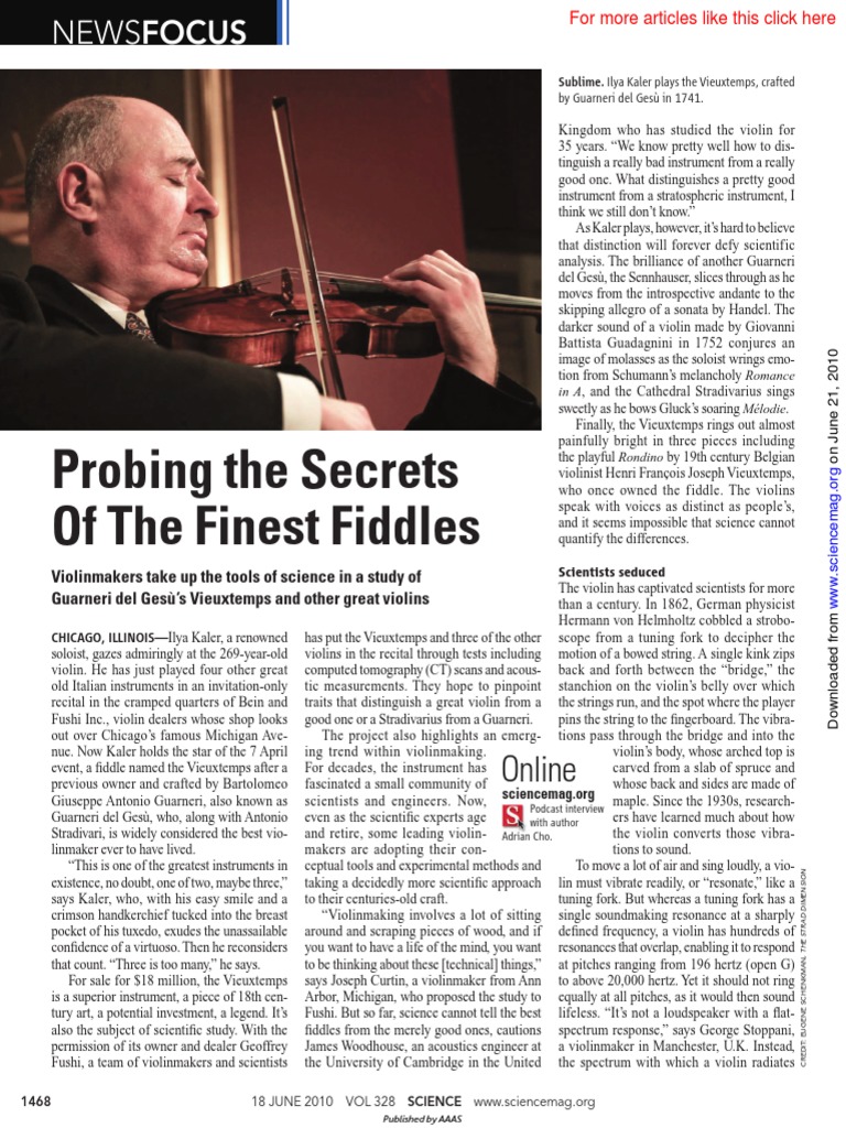 Probing The Secrets of The Finest Fiddles: Online | PDF | Violin ...