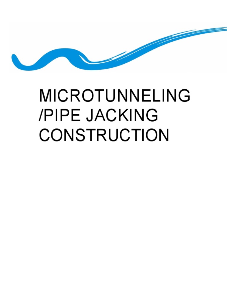 Microtunneling and Pipe Jacking Guidelines | PDF | Surveying | Pipe ...