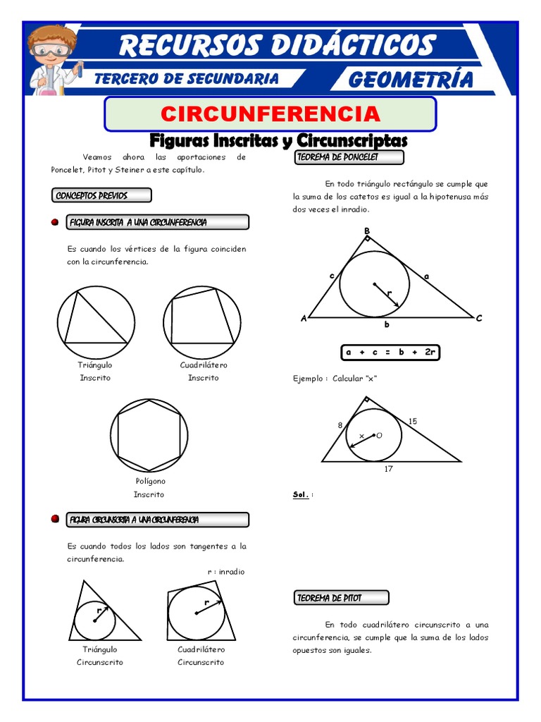 Figuras Inscritas y Circunscritas en La Circunferencia para Tercero de ...