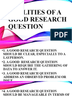 Qualities of A Good Research Question
