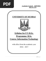 University of Mumbai: Syllabus For F.Y.B.Sc. Programme: B.Sc. Course: Information Technology