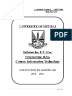 University of Mumbai: Syllabus For F.Y.B.Sc. Programme: B.Sc. Course: Information Technology