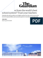 The Big Lesson From The World's Best School System - Trust Your Teachers - John Hart - Teacher Network - The Guardian