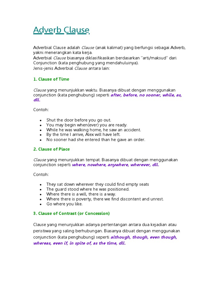 Adverb Clause Comma English Grammar