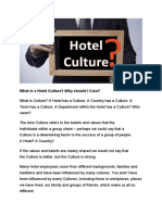 What Is A Hotel Culture? Why Should I Care?