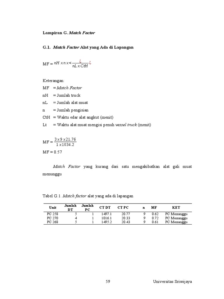 Rumus dan Perhitungan Match Factor | PDF