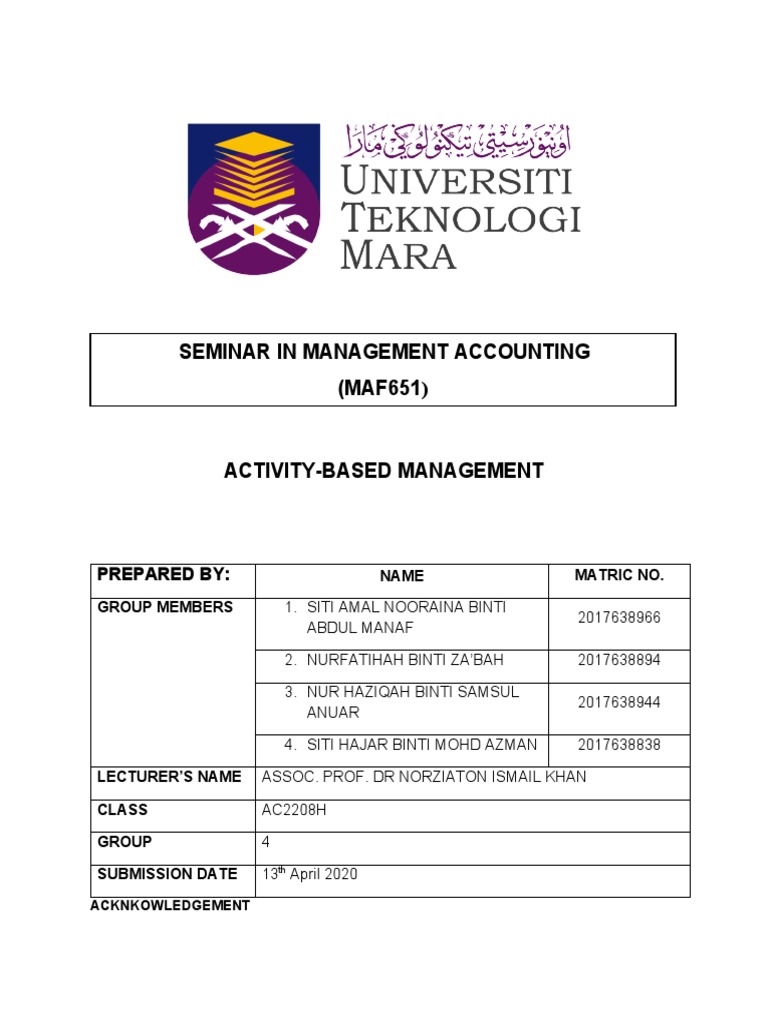 Activity-Based Management Guide | PDF | Business | Economies