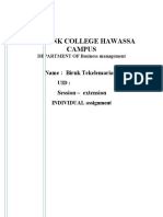 Infolink College Hawassa Business Management Individual Assignment