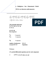 Formulation of The PDE For One Dimension, Multicomponents, Multiphase System.