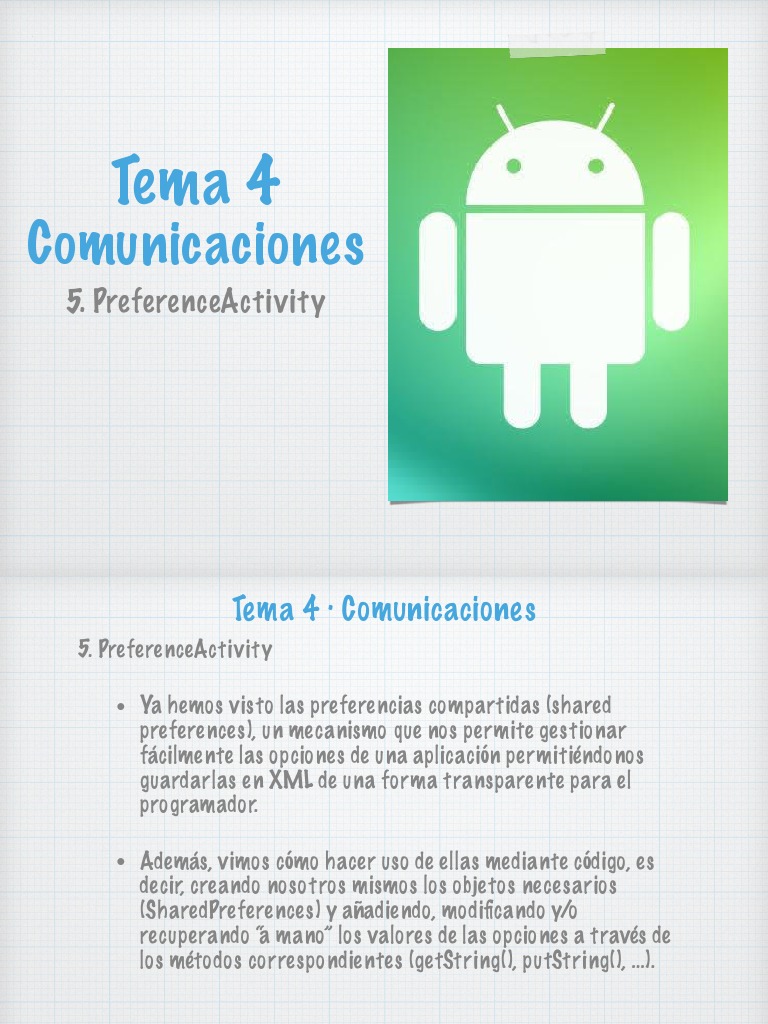 Uso de PreferenceActivity en Android | PDF | Xml | Android (sistema ...