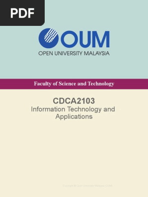 CDCA2103 IT and Applications  PDF  Sql  Databases